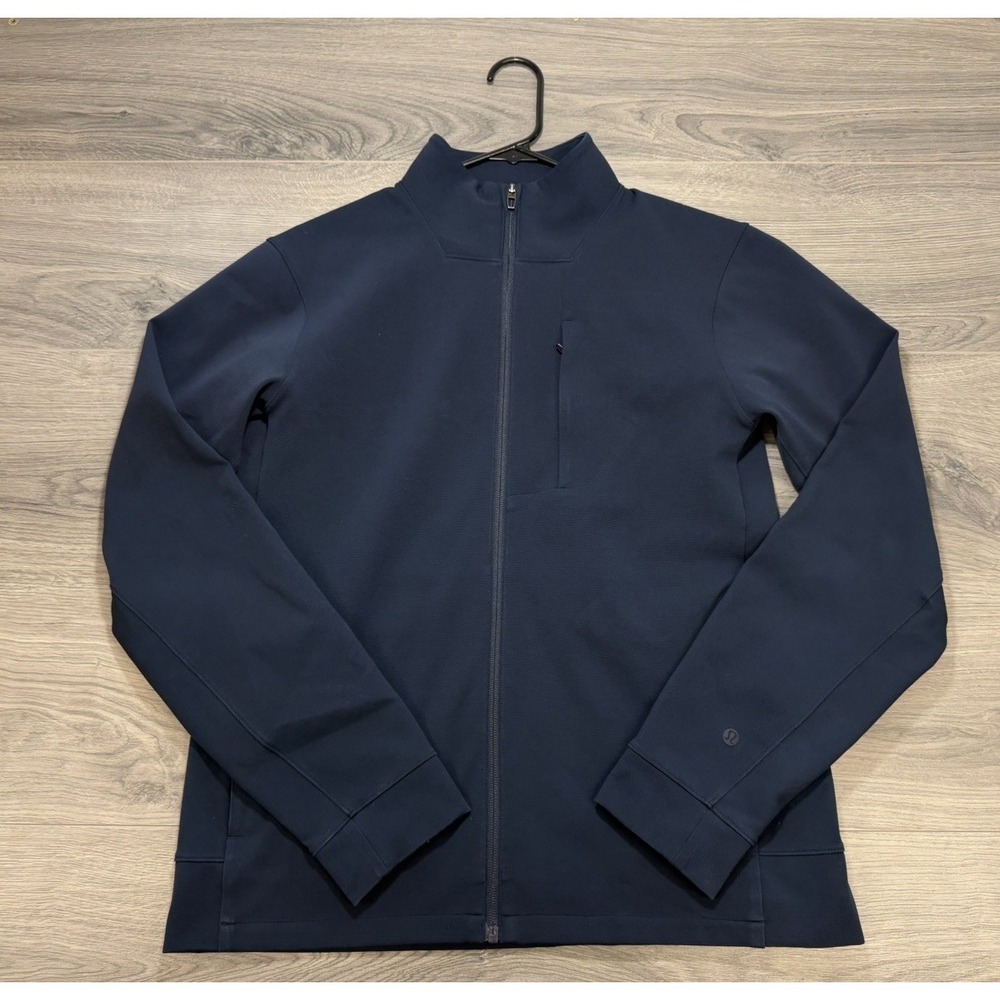 Lululemon Sojourn Jacket Track Style Zip Up Navy Blue Jacket Size Medium Gym Run